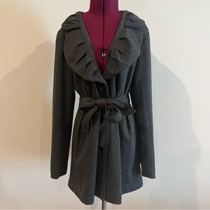 Susan Bristol Belted Animal Print Jacket Coat